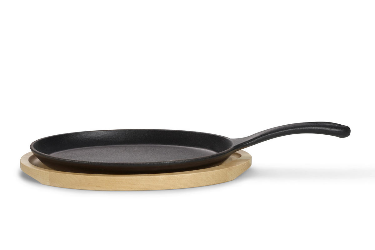 PFANNENSET Rund Gusseisen 4-teilig  - Schwarz, Basics, Metall (38/18/2cm) - Echtwerk