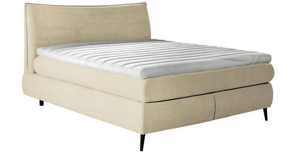 BOXSPRINGBETT 180/200 cm in Beige - Beige/Schwarz, Trend, Holz/Textil (180/200cm) - Esposa
