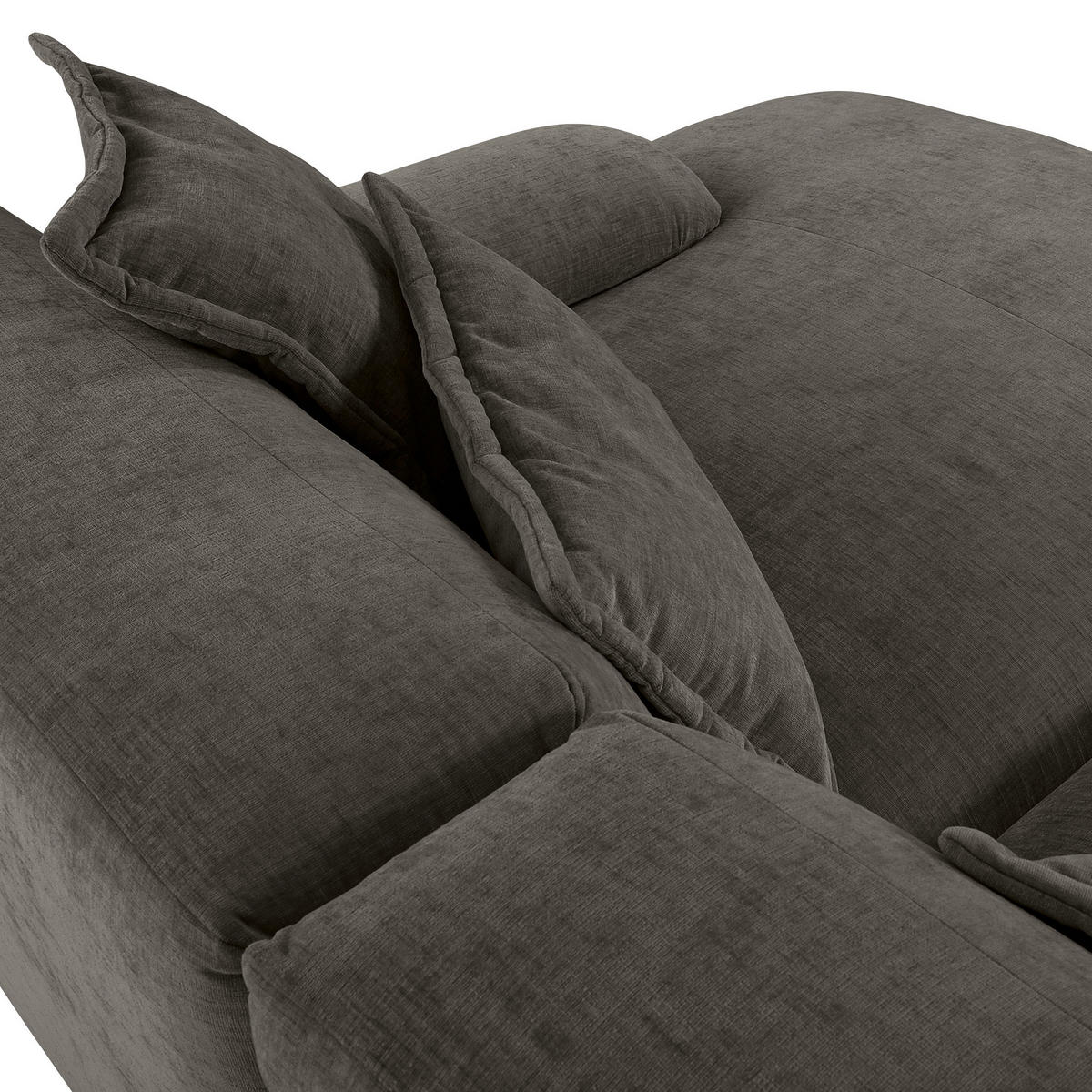 ECKSOFA in Flachgewebe Dunkelgrau  - Dunkelgrau/Schwarz, Konventionell, Kunststoff/Textil (274/174cm) - Carryhome
