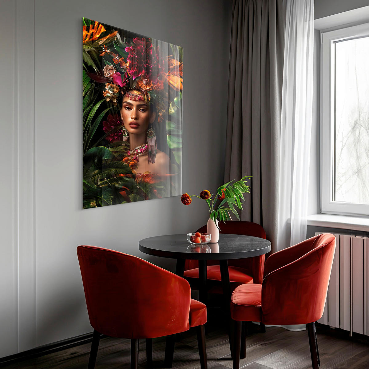 GLASBILD Frauen 120/80 cm  - Multicolor, Basics, Glas/Papier (120/80cm)