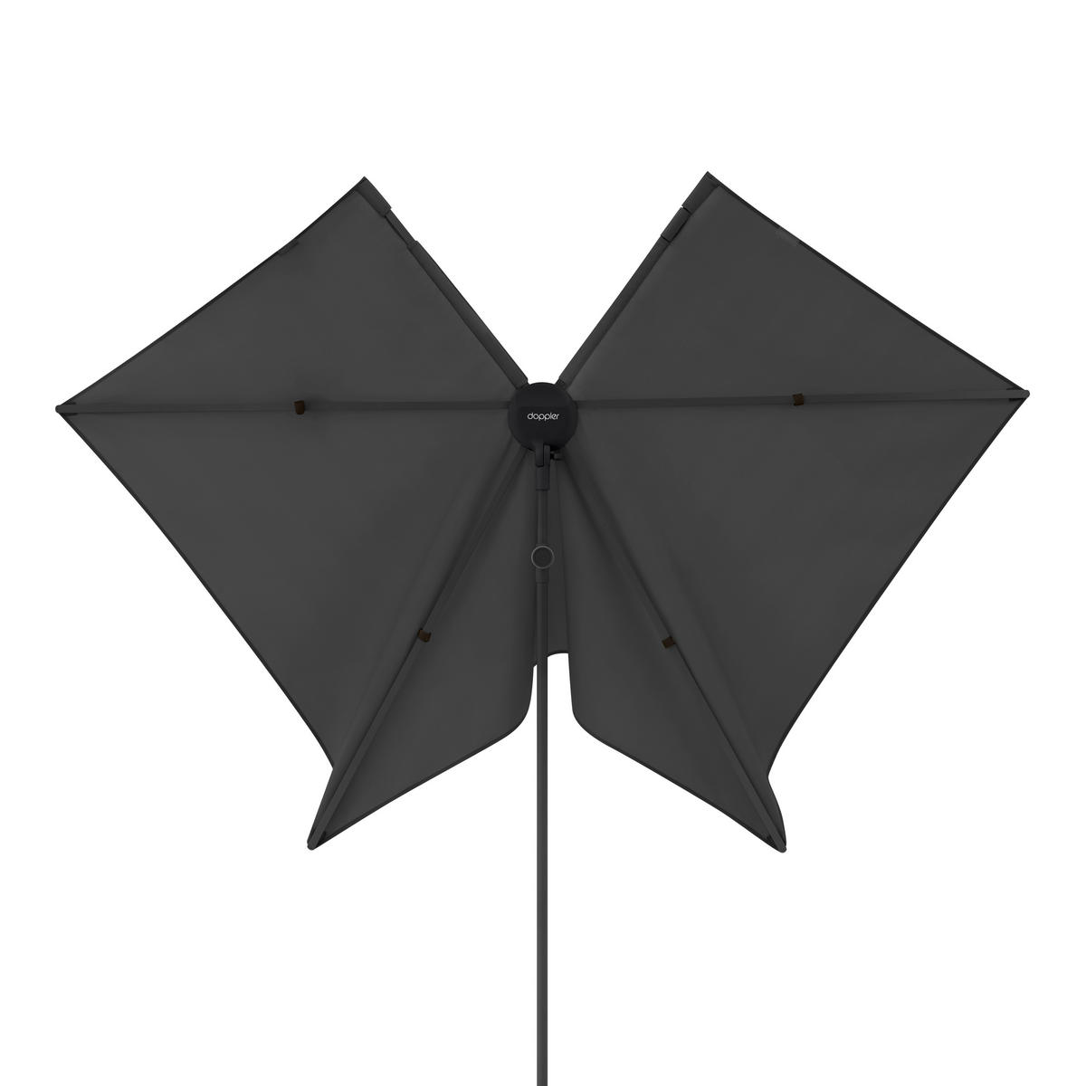 SONNENSCHIRM ca. 180x130 cm  - Schwarz/Grau, Basics, Textil/Metall (180/130cm) - Doppler