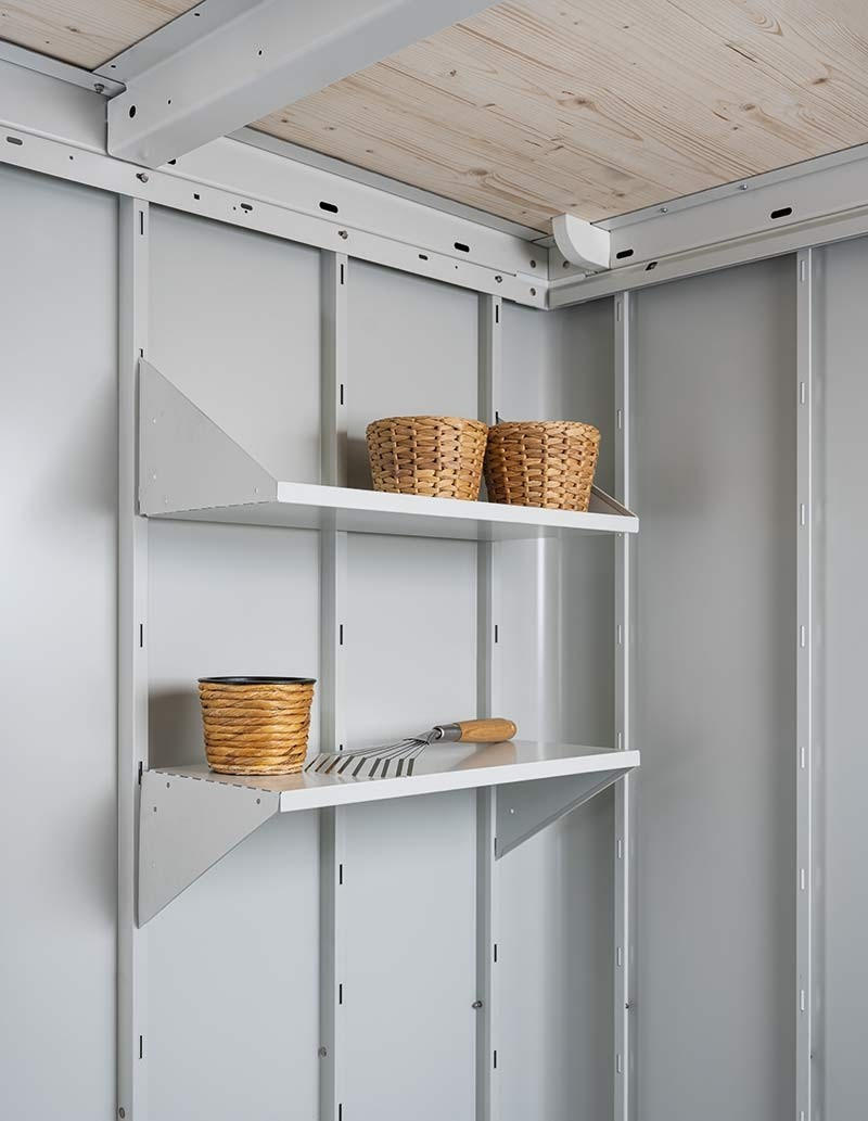 REGALBODEN 56/17,3/26 cm  - Weiß/Grau, Design, Metall (56/17,3/26cm) - Biohort