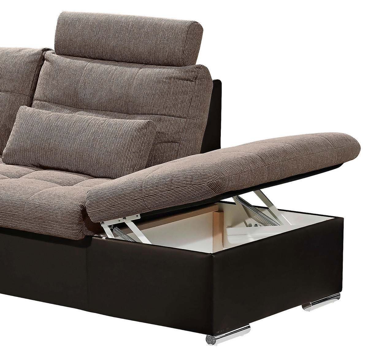 WOHNLANDSCHAFT Dunkelbraun, Hellbraun Webstoff  - Hellbraun/Dunkelbraun, MODERN, Textil (170/324/218cm) - MID.YOU