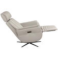 RELAXSESSEL Argo Echtleder Relaxfunktion, Kopfteilverstellung, Rücken echt    - Hellgrau, Design, Leder (71/110/80cm) - Novel