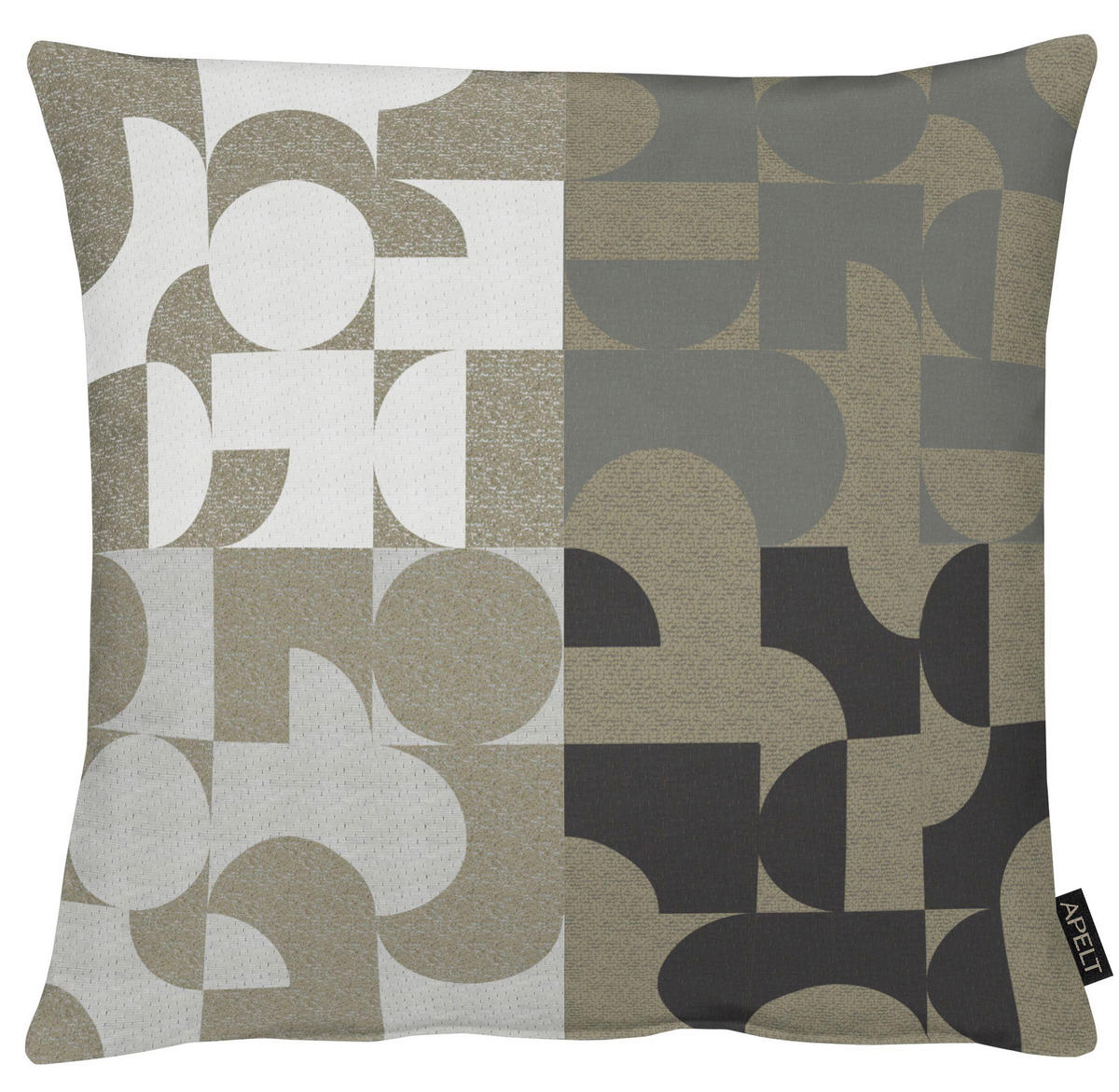 KISSENHÜLLE 49/49 cm  - Taupe/Schwarz, Design, Textil (49/49cm) - Apelt