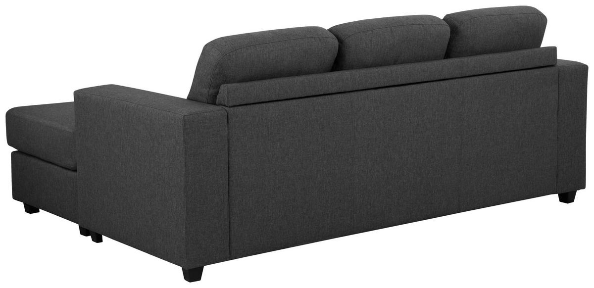 ECKSOFA Eckteil  Grau Leinenoptik  - Schwarz/Grau, KONVENTIONELL, Kunststoff/Textil (208/85/148cm) - MID.YOU