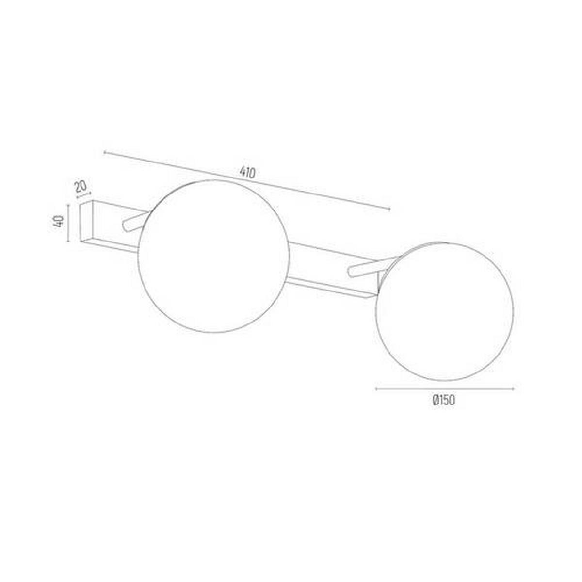 WANDLEUCHTE Argon Satelite 19/23/50 cm  - Chromfarben/Graphitfarben, Design, Glas/Metall (19/23/50cm)