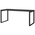 SCHREIBTISCH 180/80/75 cm, Graphitfarben, Schwarz, in verschiedenen Holz-Dekoren erhältlich, justierbare Füße  - Graphitfarben/Schwarz, MODERN, Holzwerkstoff/Metall (180/80/75cm) - Novel