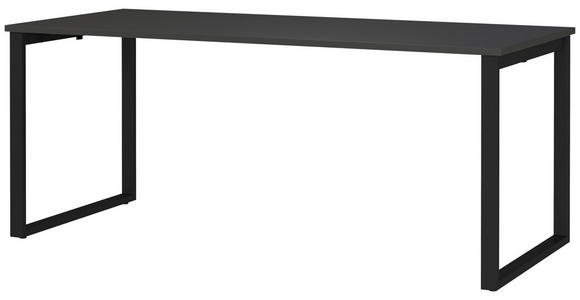 SCHREIBTISCH 180/80/75 cm, Graphitfarben, Schwarz, in verschiedenen Holz-Dekoren erhältlich, justierbare Füße  - Graphitfarben/Schwarz, MODERN, Holzwerkstoff/Metall (180/80/75cm) - Novel