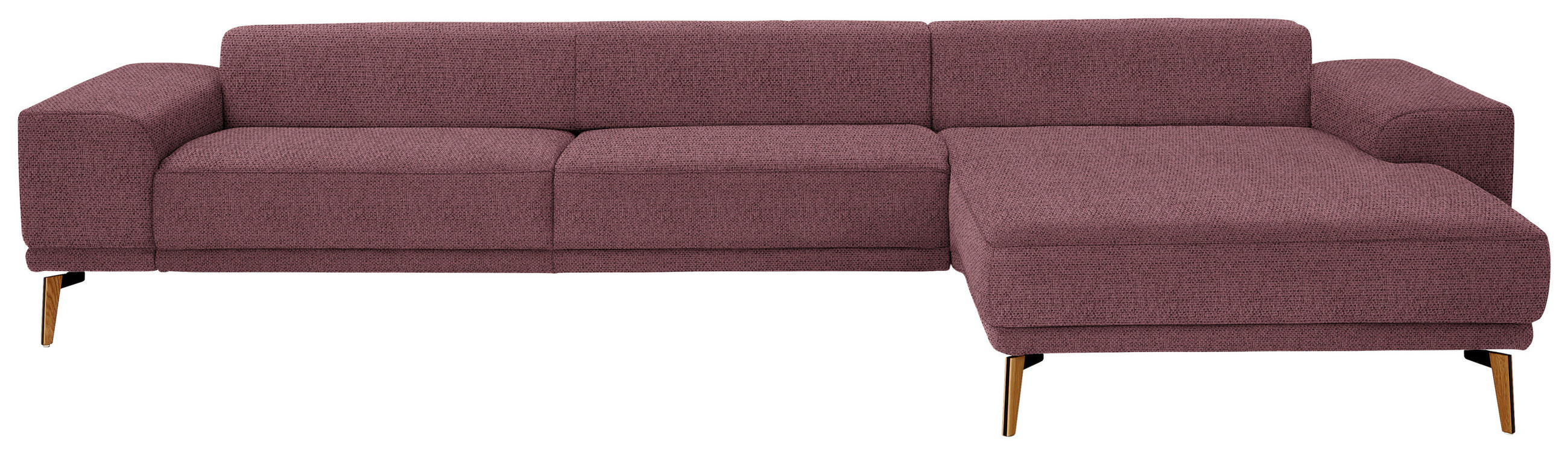 ECKSOFA in Flachgewebe Weinrot  334/193 cm  - Wildeiche/Weinrot, Design, Holz/Textil (334/193cm) - Niels Andersson