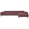 ECKSOFA in Flachgewebe Weinrot  - Wildeiche/Weinrot, Design, Holz/Textil (334/193cm) - Niels Andersson