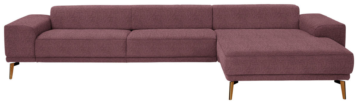 ECKSOFA in Flachgewebe Weinrot  334/193 cm  - Wildeiche/Weinrot, Design, Holz/Textil (334/193cm) - Niels Andersson