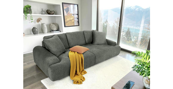 BIGSOFA Flachgewebe Grün  - Schwarz/Grün, KONVENTIONELL, Kunststoff/Textil (276/95/130cm) - Carryhome