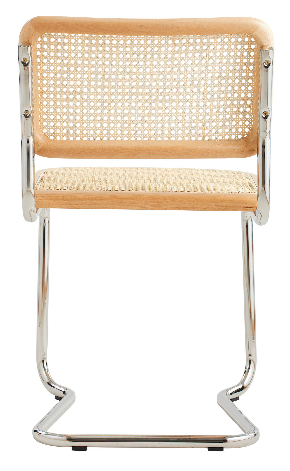SCHWINGSTUHL  in Stahl  - Chromfarben/Beige, Design, Holz/Metall (46/82/48cm) - Livetastic