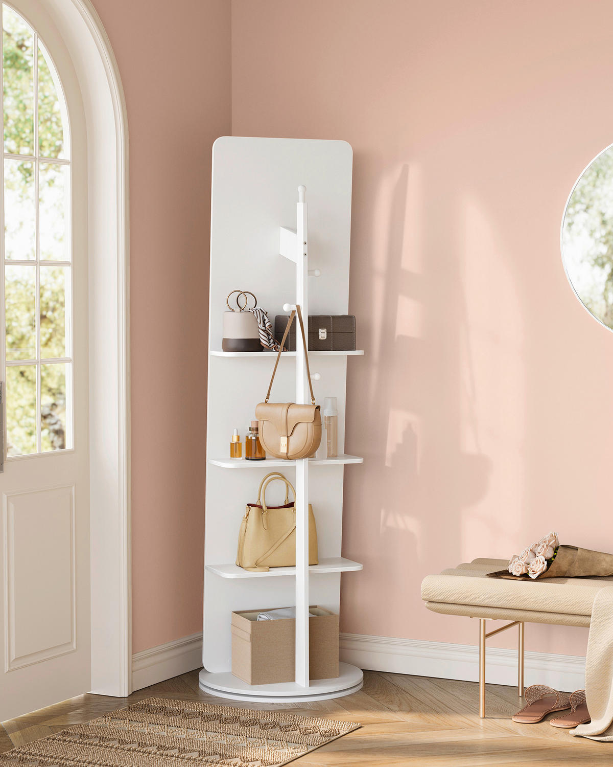 STANDSPIEGEL 45/163/45 cm  - Weiß, Trend, Glas/Holzwerkstoff (45/163/45cm) - Boxxx