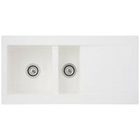 SPÜLE 1712DENVER100X50W  - Weiß, Trend, Glas/Kunststoff (100/20/50cm) - Respekta