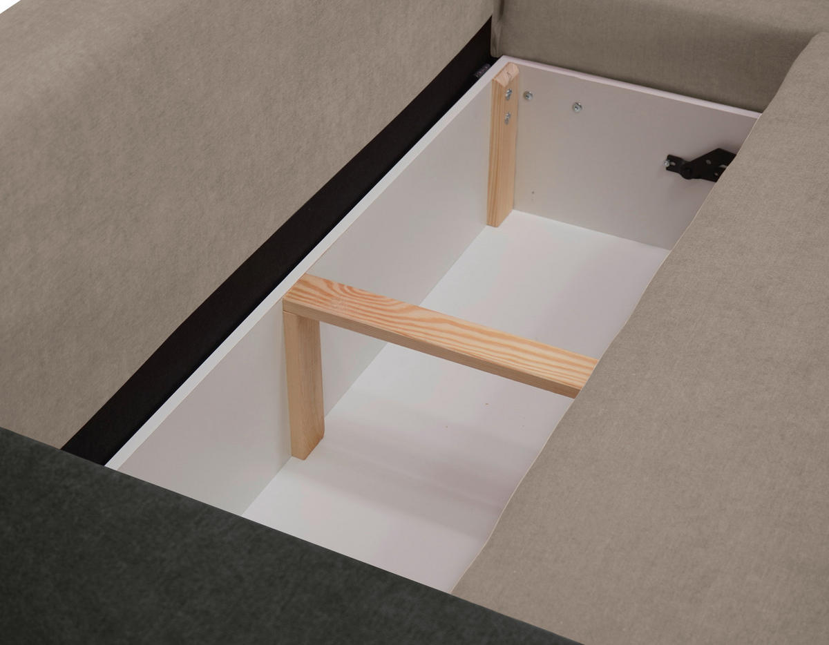 ECKSOFA Anthrazit, Greige Mikrofaser  - Greige/Anthrazit, Design, Kunststoff/Textil (178/248cm) - MID.YOU
