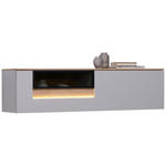 HÄNGEELEMENT Asteiche furniert Hellgrau  - Hellgrau, Design, Glas/Holz (150,3/37,8/36cm) - Dieter Knoll