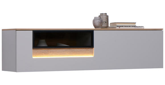 HÄNGEELEMENT Hellgrau  150,3/37,8/36 cm  - Hellgrau, Design, Glas/Holz (150,3/37,8/36cm) - Dieter Knoll