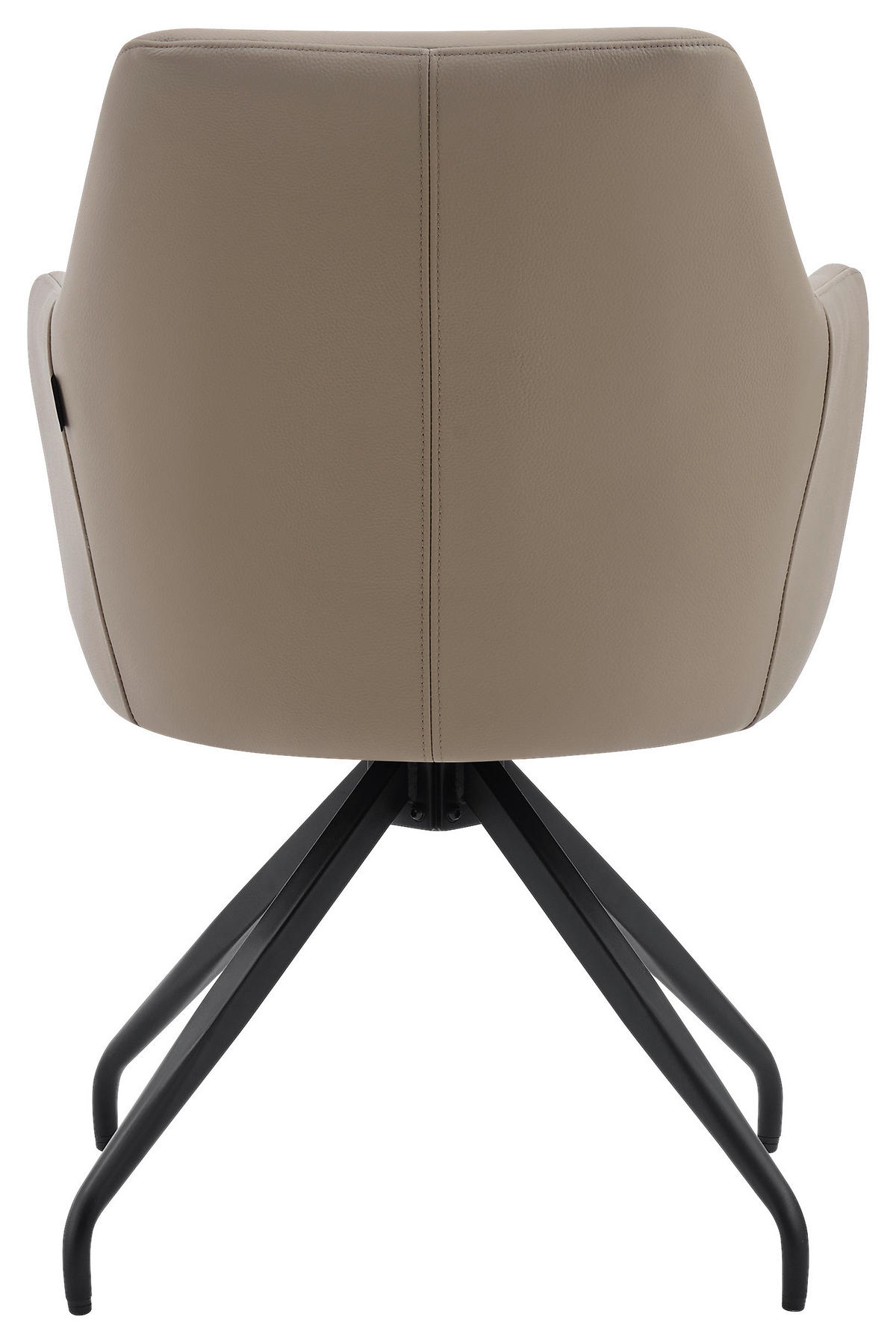 STOLICA S NASLONOM ZA RUKE  crna, taupe  drvo, metal, koža      - crna/taupe, Moderno, koža/drvo (57,5/83,5/63cm) - Livetastic