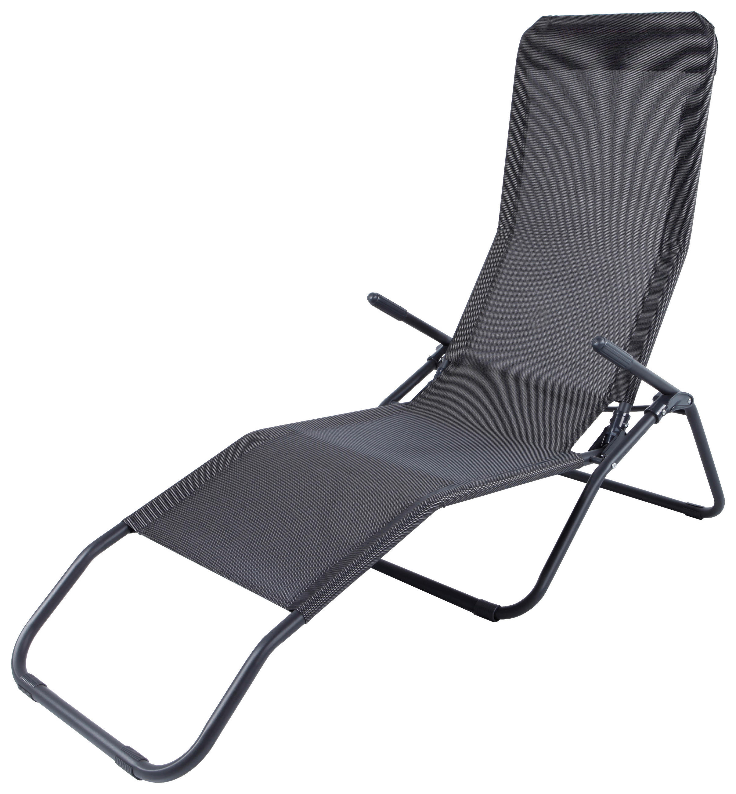 GARTEN-RELAXLIEGE 58/96/145 cm  - Anthrazit/Braun, Design, Textil/Metall (58/96/145cm) - Xora