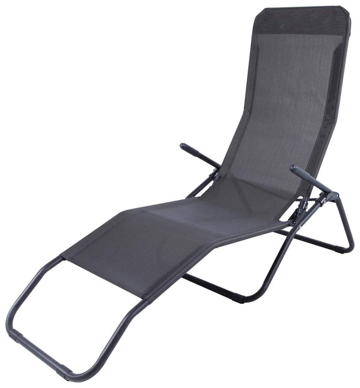 GARTEN-RELAXLIEGE 58/96/145 cm  - Anthrazit/Braun, Design, Textil/Metall (58/96/145cm) - Xora