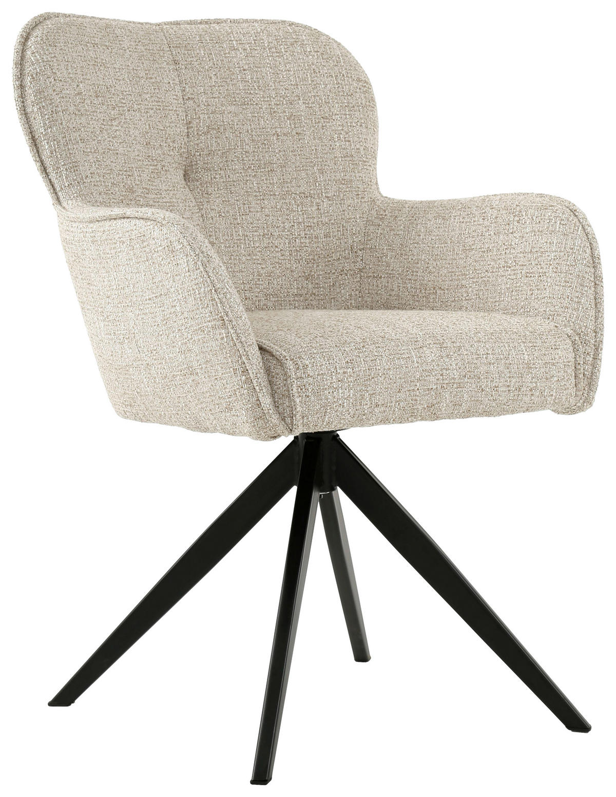 KAROSSZÉK fekete, bézs  - bézs/fekete, Design, textil/fém (62/88/65cm) - Novel