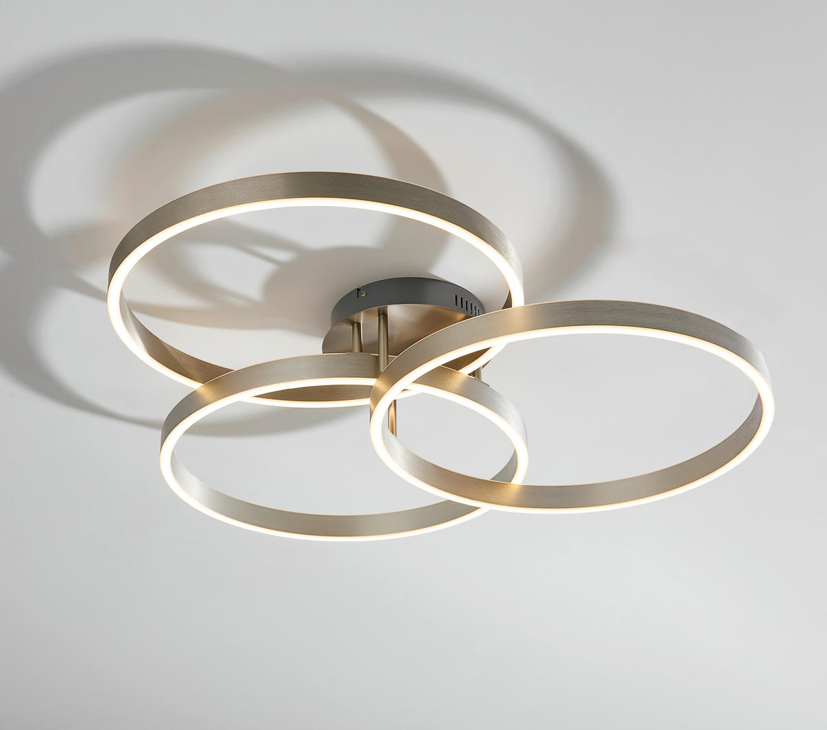 LED-DECKENLEUCHTE 75/71,1/15,1 cm   - Edelstahlfarben, Design, Kunststoff/Metall (75/71,1/15,1cm) - Paul Neuhaus