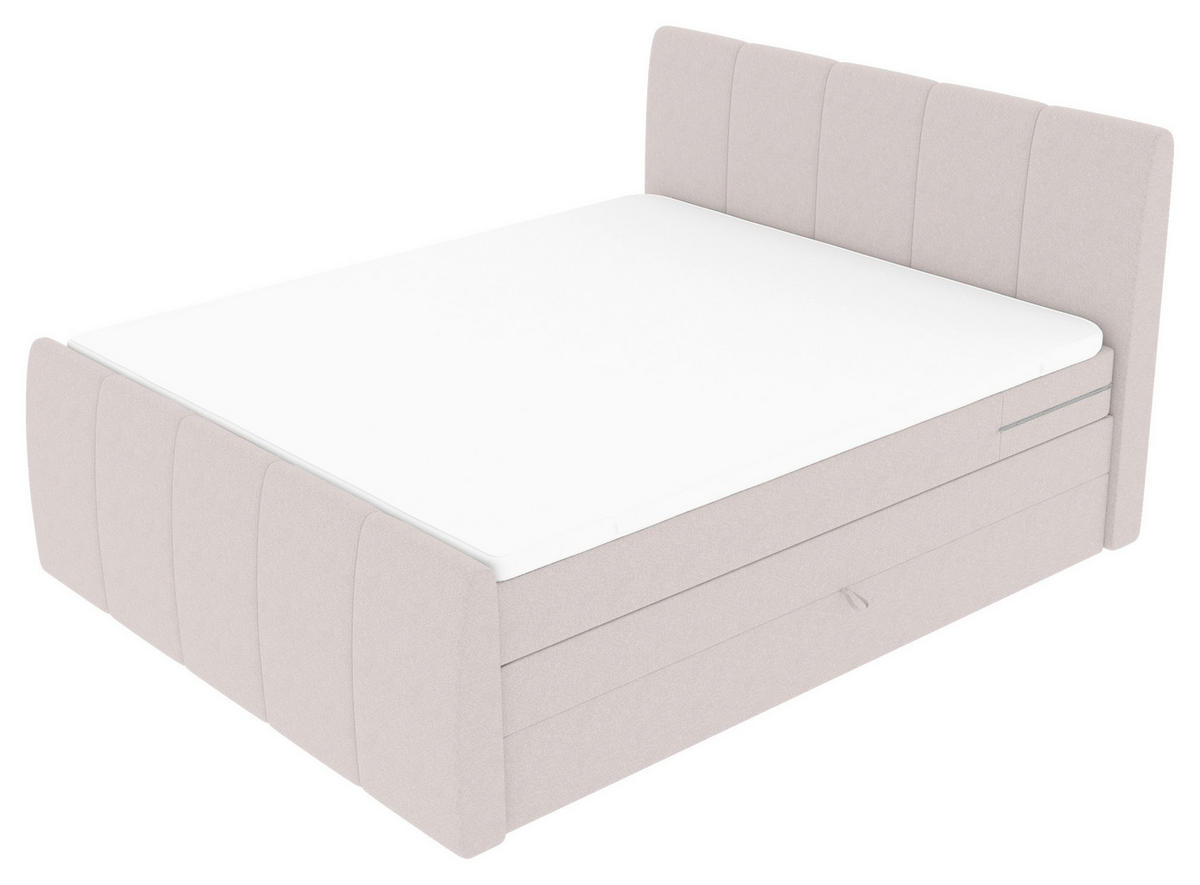 BOXSPRINGBETT 180/200 cm  in Greige  - Greige/Schwarz, Konventionell, Kunststoff/Textil (180/200cm) - Carryhome