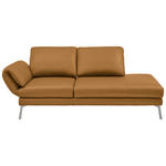 RÉCAMIERE  in Echtleder Currygelb  - Chromfarben/Currygelb, Design, Leder/Metall (209/85-109/95-16cm) - Dieter Knoll