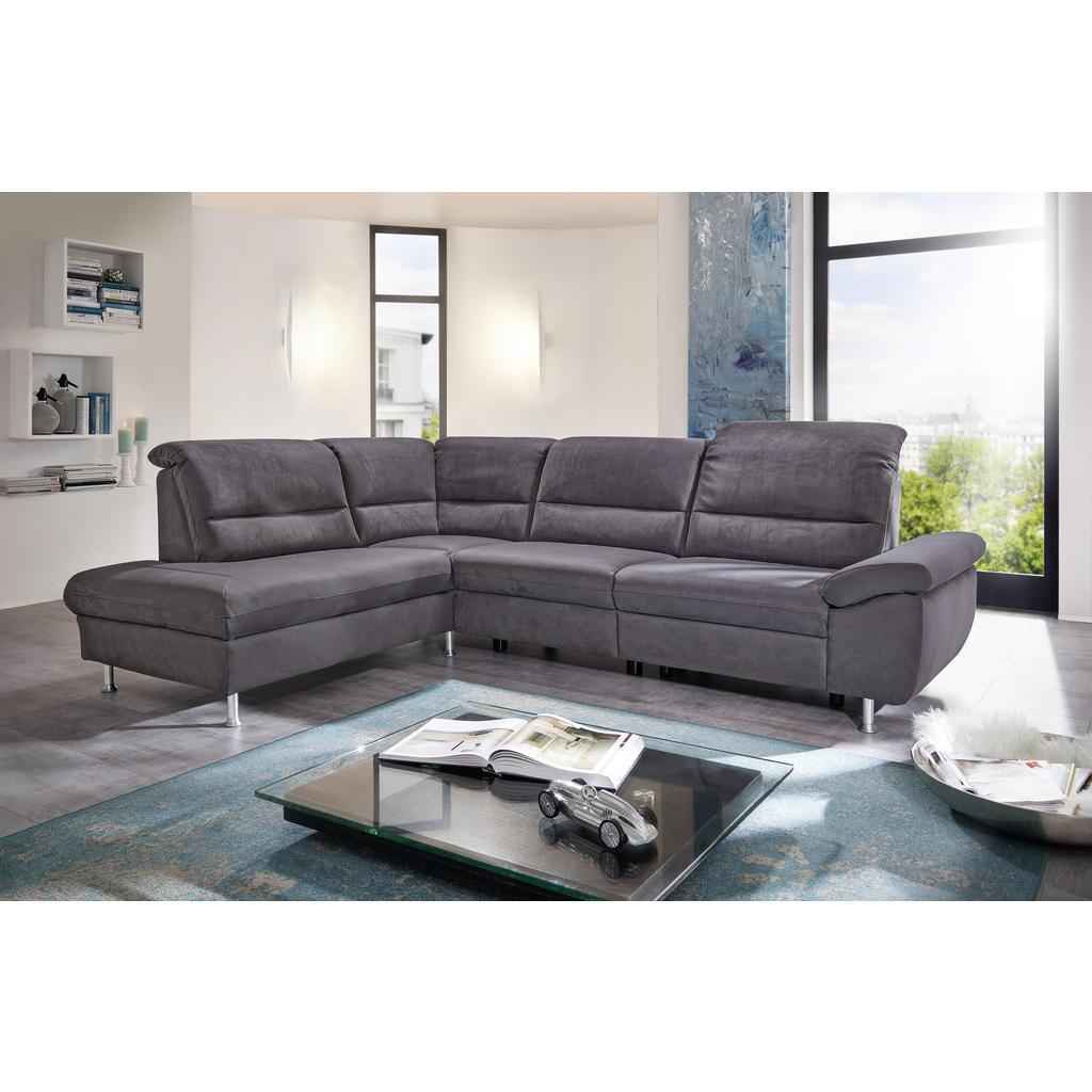 Thumbnail - Cantus Ecksofa, Anthrazit, Textil, 4-Sitzer, nicht einzeln stellbar, L-Form, 275x200 cm, DIN EN ISO 9001, Dgm, Goldenes ...