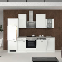 KÜCHENLEERBLOCK 280 cm   in Weiß  - Edelstahlfarben/Hellgrau, KONVENTIONELL, Holzwerkstoff/Kunststoff (280cm) - FlexWell