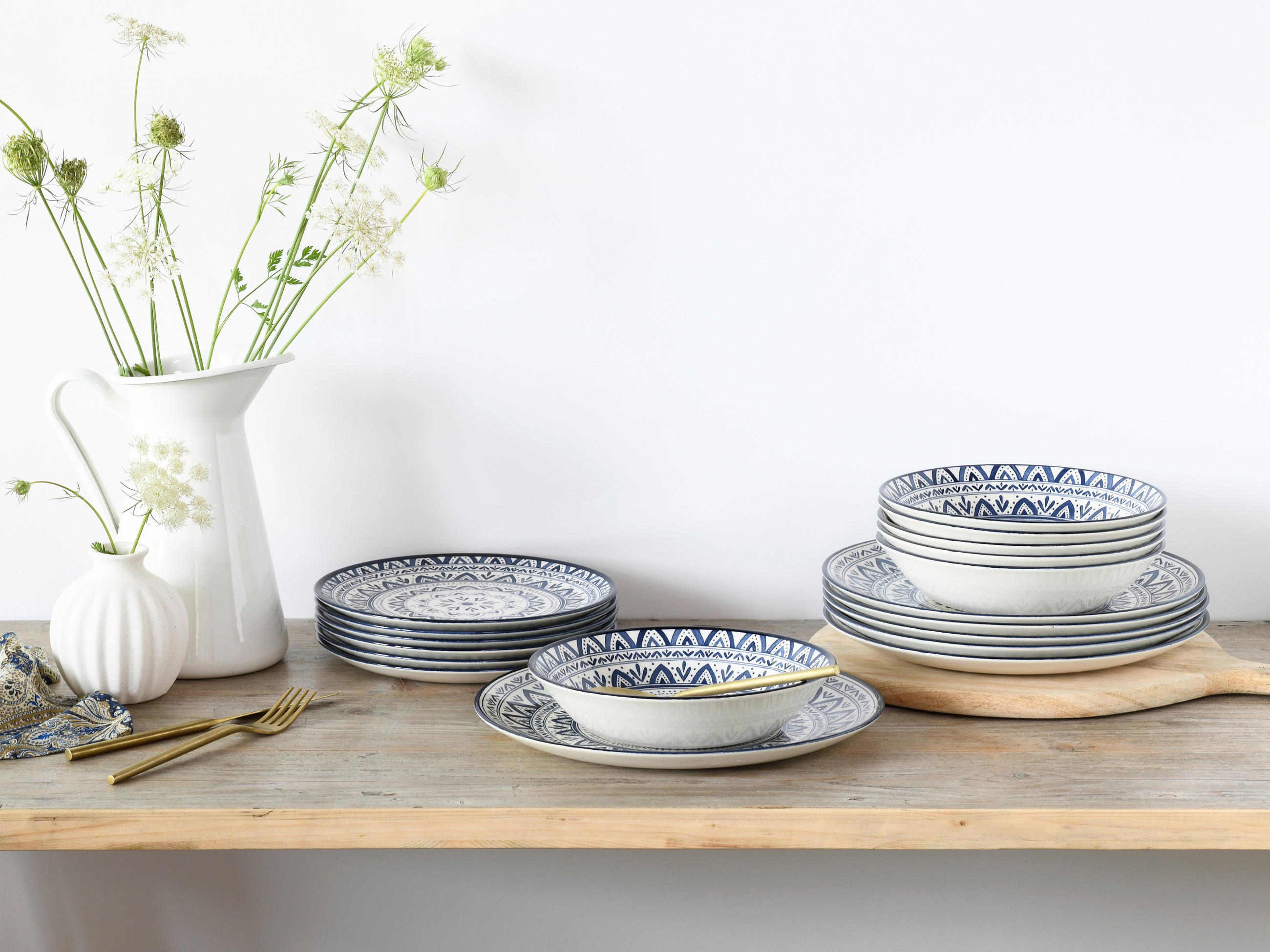 Creatable Tafelservice Mexico Blue Blau, Mehrfarbig, Weiß
