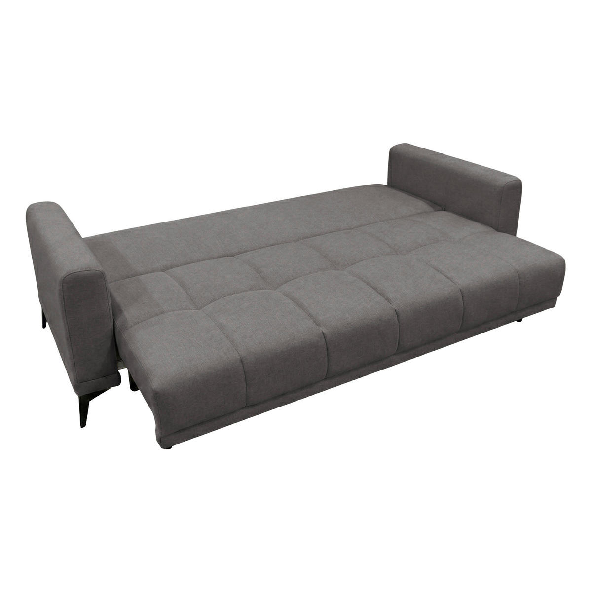 SCHLAFSOFA GRANDE in Chenille Dunkelgrau  - Dunkelgrau/Schwarz, Design, Textil/Metall (238/83/98cm) - MID.YOU