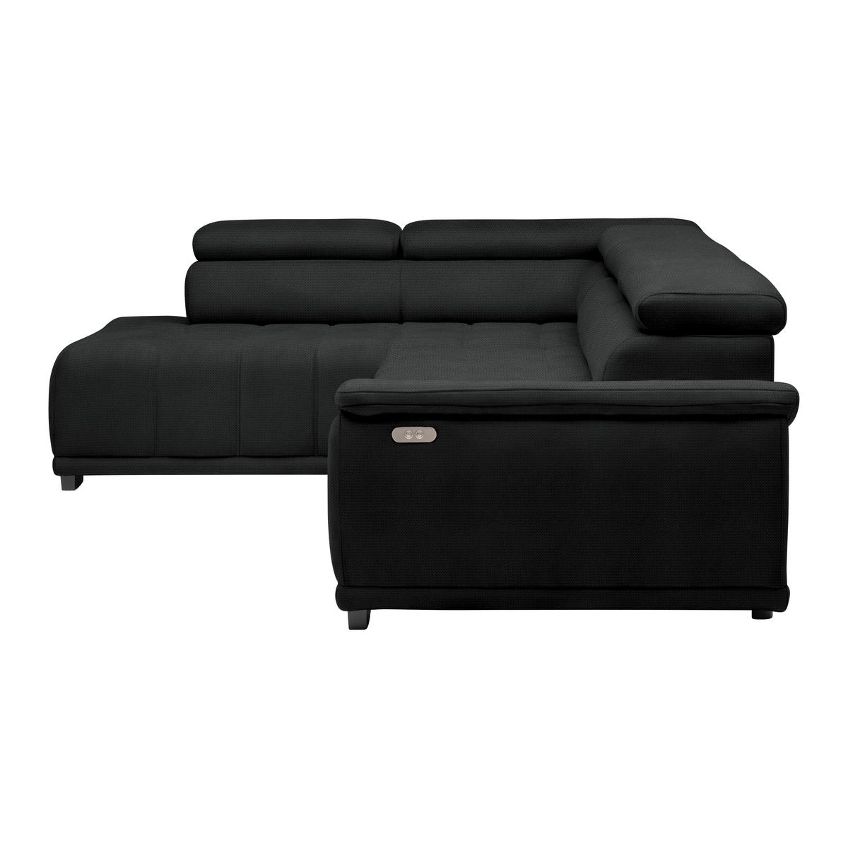 HÖRNSOFFA i chenille, vävt tyg antracit  - svart/antracit, Modern, textil/plast (106/283cm) - MID.YOU