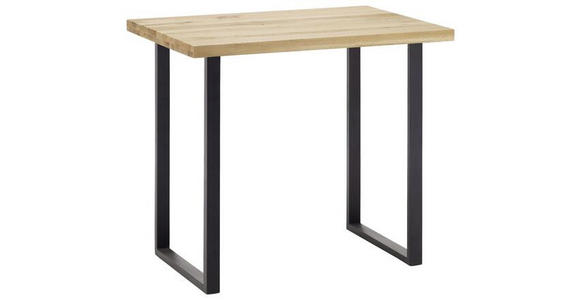 BARTISCH Zerreiche massiv rechteckig Anthrazit, Eichefarben  - Eichefarben/Anthrazit, Design, Holz/Metall (140/80/95cm) - Novel