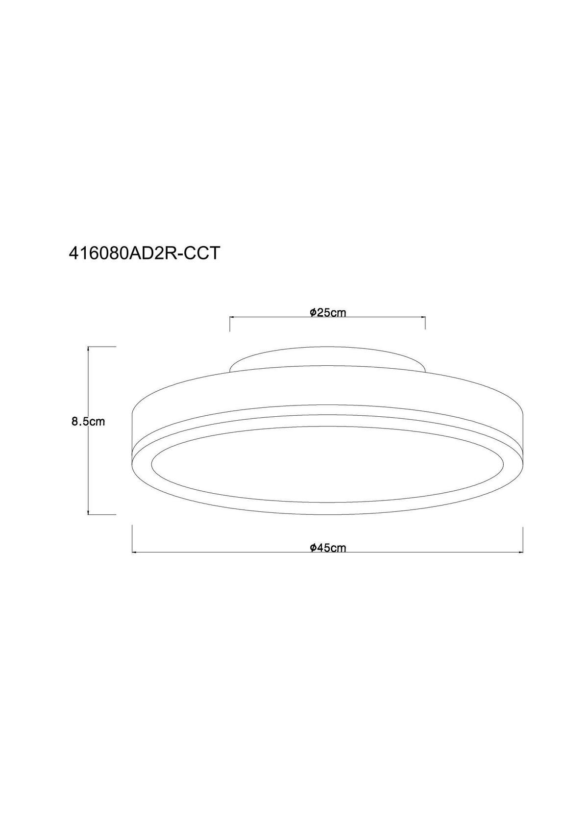 LED-DECKENLEUCHTE  45/8,5 cm    - Weiss/Dunkelgrau, Basics, Kunststoff/Metall (45/8,5cm) - Globo