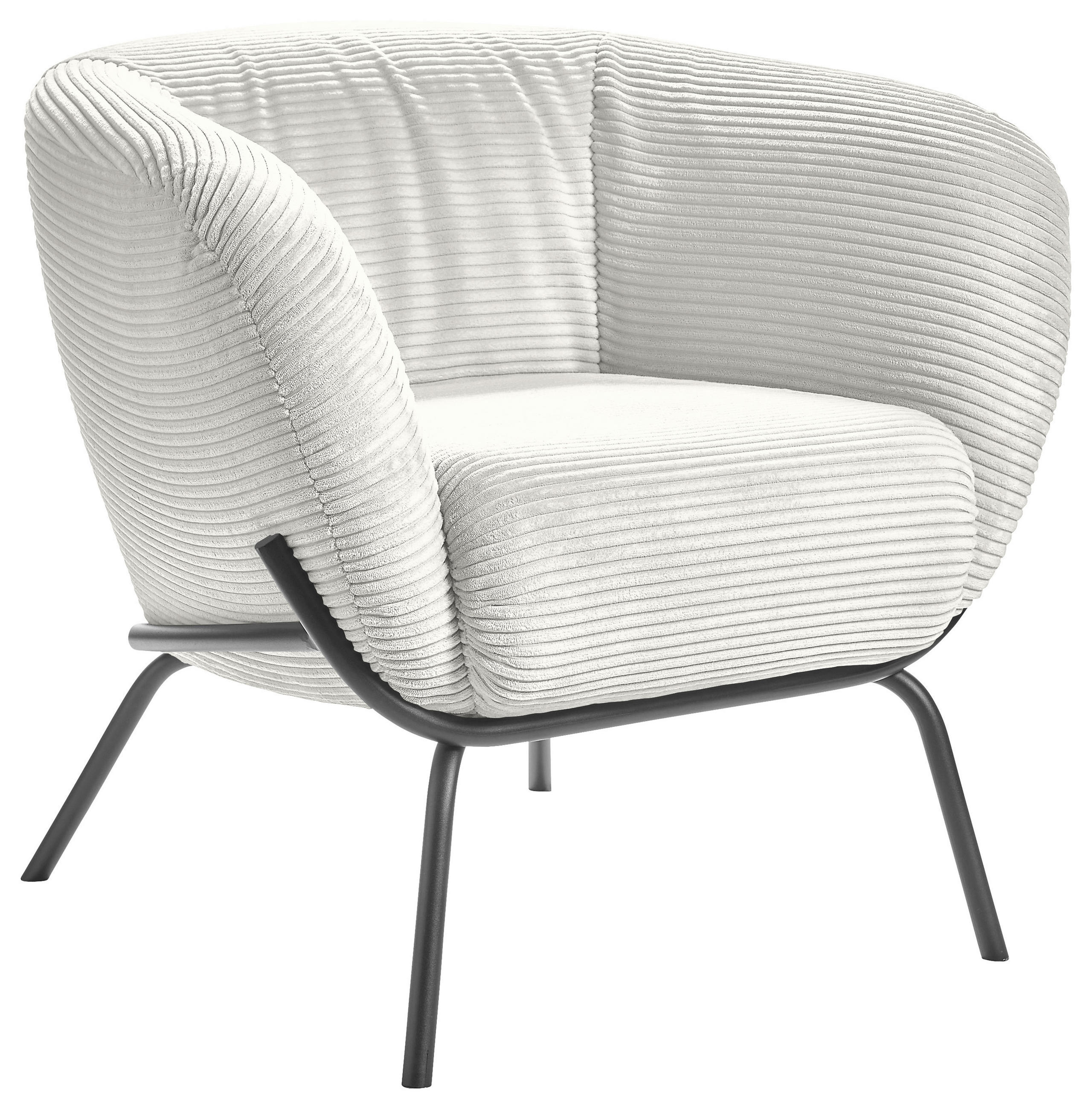 COCKTAILSESSEL Cord Weiss  - Weiss, Design, Textil (79/71/74cm) - Lomoco