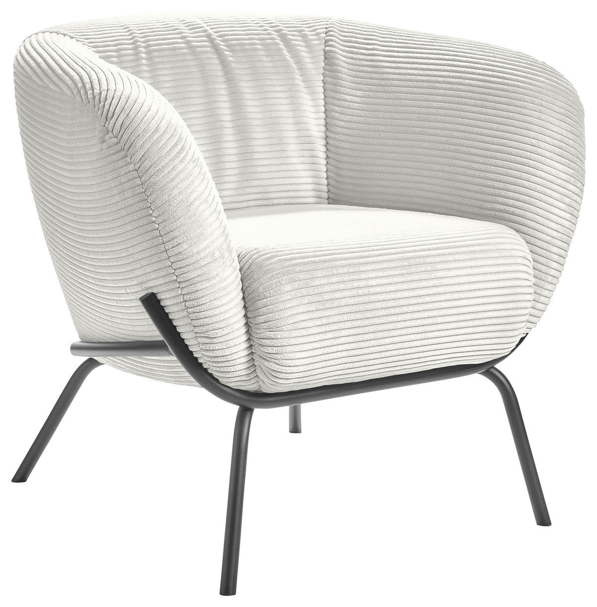 COCKTAILSESSEL Cord Weiss  - Weiss, Design, Textil (79/71/74cm) - Lomoco