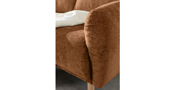 ECKSOFA Rostfarben Flachgewebe  - Rostfarben/Buchefarben, KONVENTIONELL, Holz/Textil (144/230cm) - Carryhome