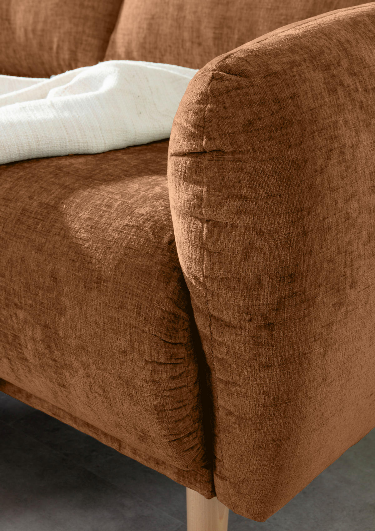 HÖRNSOFFA i flatväv rostfärgad  - bokfärgad/rostfärgad, Klassisk, trä/textil (144/230cm) - Livetastic