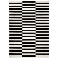 HANDWEBTEPPICH 120/180 cm Donna Schwarz, Weiß  - Schwarz/Weiß, Basics, Textil (120/180cm)