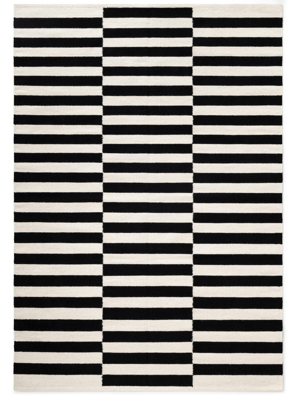 HANDWEBTEPPICH 120/180 cm Donna Schwarz, Weiß  - Schwarz/Weiß, Basics, Textil (120/180cm)