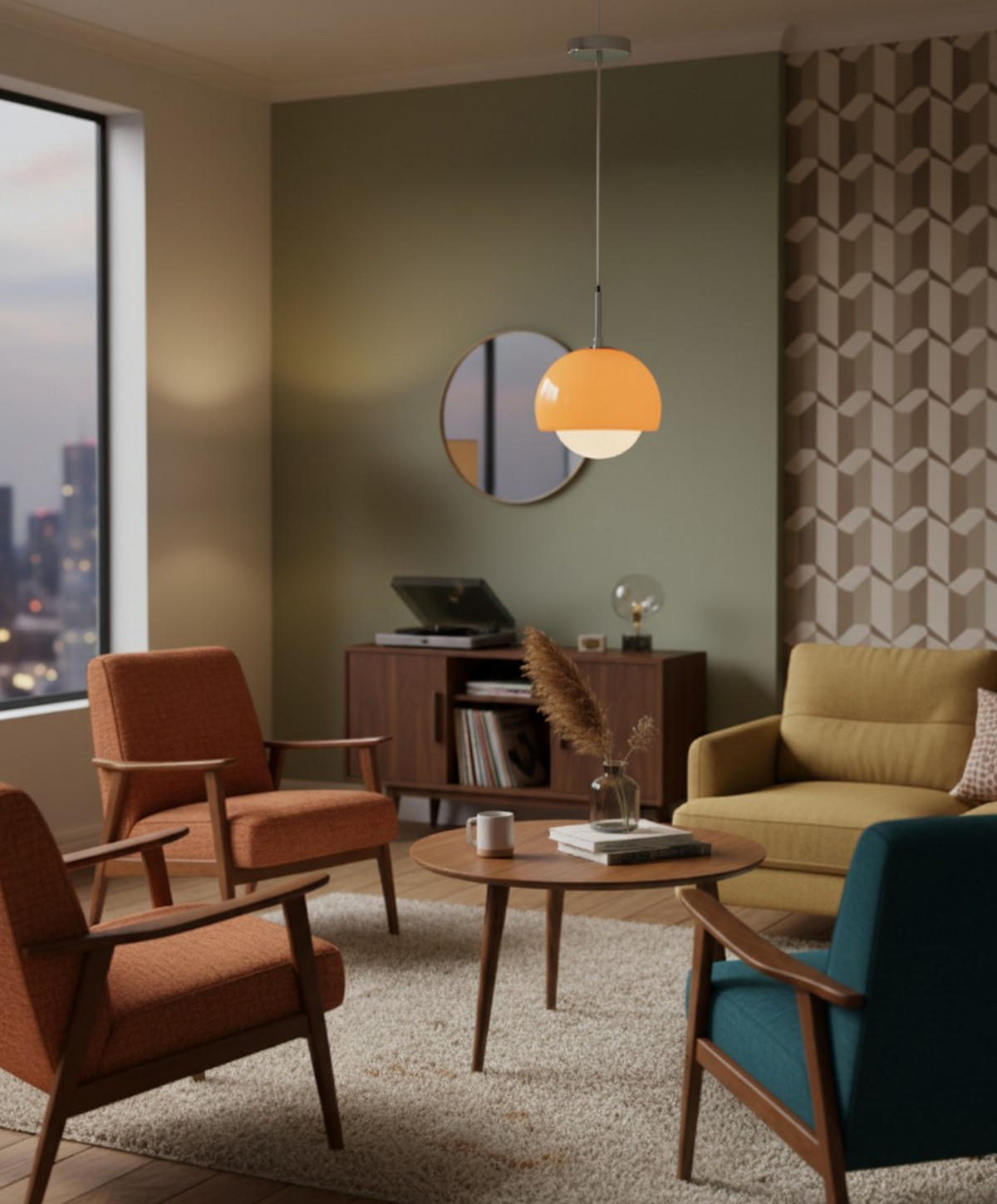 HÄNGELEUCHTE 22,5/120 cm    - Weiss/Orange, Design, Glas/Metall (22,5/120cm) - Collet's Monde