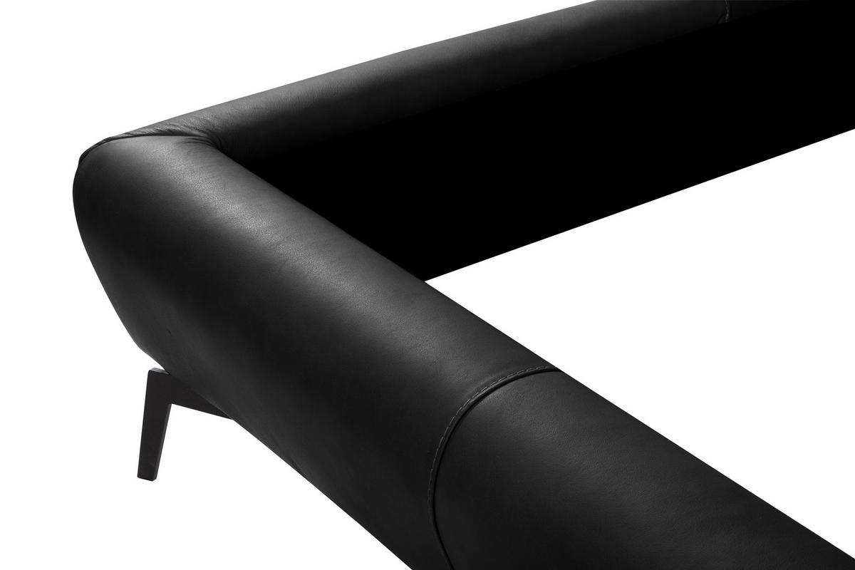 POLSTERBETT gepolstertes Kopfteil Anthrazit 180/200 cm  - Anthrazit/Schwarz, Design, Leder/Metall (180/200cm) - Esposa