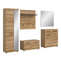 GARDEROBE 5-teilig  in 272/197/40 cm  - Eiche dunkel, Design, Holzwerkstoff (272/197/40cm) - Livetastic