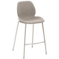 BARHOCKER Webstoff Edelstahlfarben, Hellgrau  - Edelstahlfarben/Hellgrau, Design, Textil/Metall (49/97/53cm) - Novel