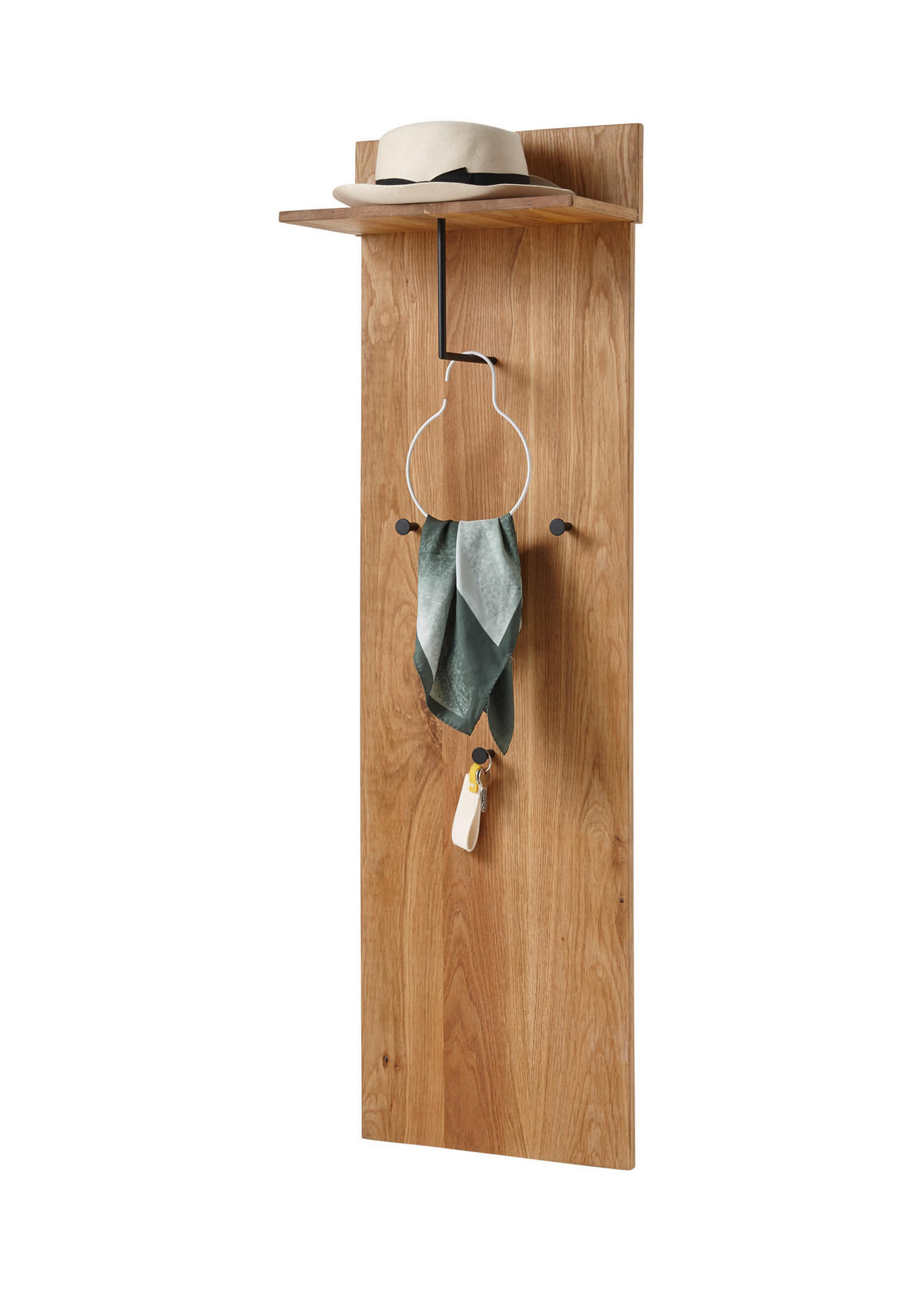 GARDEROBENPANEEL  in 42/135/20 cm  - Eichefarben/Schwarz, Natur, Holz/Metall (42/135/20cm) - MID.YOU