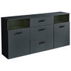 SIDEBOARD  in 180/86/38 cm  - Anthrazit/Schwarz, Design, Glas/Holzwerkstoff (180/86/38cm) - MID.YOU