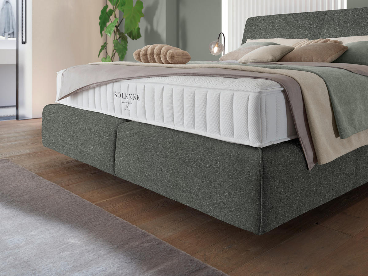 BOXSPRINGBETT 180/200 cm  Grau  - Schwarz/Grau, Design, Kunststoff/Textil (180/200cm) - Johann Jakob